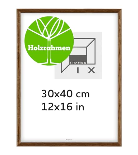 Pix FRAMES Bilderrahmen - Fotorahmen aus Holz - Rahmen mit Scheiben aus acrylglas - Rahmen zum Aufhängen - Modern Photo Frame - 30x40 cm - Dunkelbraun von Pix FRAMES