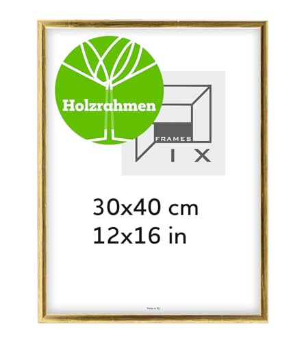 Pix FRAMES Bilderrahmen - Fotorahmen aus Holz - Rahmen mit Scheiben aus acrylglas - Rahmen zum Aufhängen - Modern Photo Frame - 30x40 cm - Gold Pix FRAMES Bilderrahmen - Fotorahmen aus Holz - Rahmen mit Scheiben aus acrylglas - Rahmen zum Aufhängen - Modern Photo Frame - 30x40 cm - Gold von Pix FRAMES