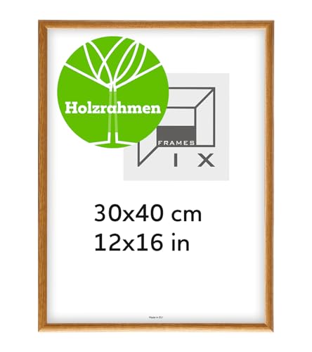 Pix FRAMES Bilderrahmen - Fotorahmen aus Holz - Rahmen mit Scheiben aus acrylglas - Rahmen zum Aufhängen - Modern Photo Frame - 30x40 cm - Honig von Pix FRAMES