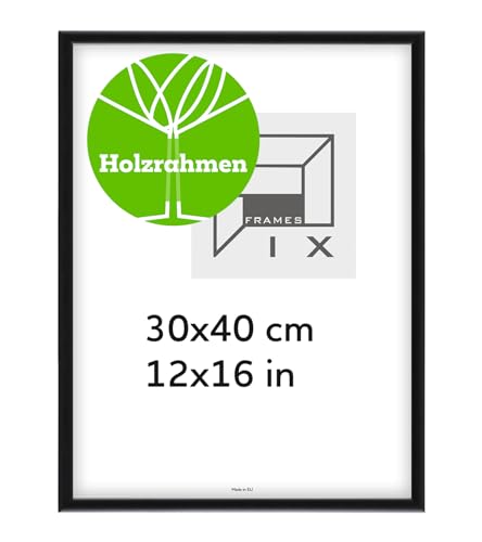 Pix FRAMES Bilderrahmen - Fotorahmen aus Holz - Rahmen mit Scheiben aus acrylglas - Rahmen zum Aufhängen - Modern Photo Frame - 30x40 cm - Schwarz von Pix FRAMES