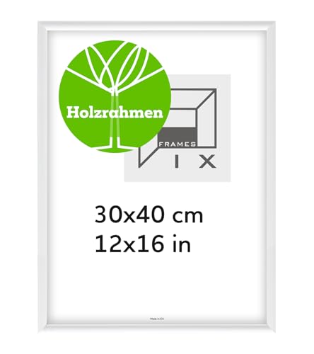Pix FRAMES Bilderrahmen - Fotorahmen aus Holz - Rahmen mit Scheiben aus acrylglas - Rahmen zum Aufhängen - Modern Photo Frame - 30x40 cm - Weiß von Pix FRAMES