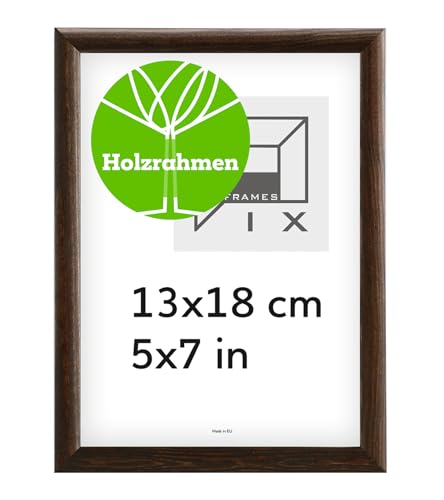 Pix FRAMES Bilderrahmen - Fotorahmen aus Holz - Rahmen mit Scheiben aus acrylglas - Rahmen zum Aufhängen und Aufstellen - Modern Photo Frame - 13x18 cm - Dunkelbraun Pix FRAMES Bilderrahmen - Fotorahmen aus Holz - Rahmen mit Scheiben aus acrylglas - Rahmen zum Aufhängen und Aufstellen - Modern Photo Frame - 13x18 cm - Dunkelbraun von Pix FRAMES