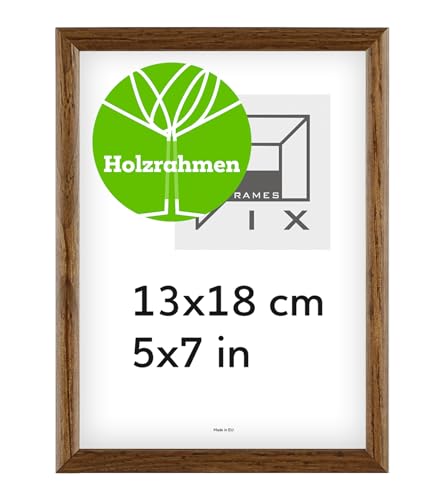 Pix FRAMES Bilderrahmen - Fotorahmen aus Holz - Rahmen mit Scheiben aus acrylglas - Rahmen zum Aufhängen und Aufstellen - Modern Photo Frame - 13x18 cm - Dunkelbraun Pix FRAMES Bilderrahmen - Fotorahmen aus Holz - Rahmen mit Scheiben aus acrylglas - Rahmen zum Aufhängen und Aufstellen - Modern Photo Frame - 13x18 cm - Dunkelbraun von Pix FRAMES