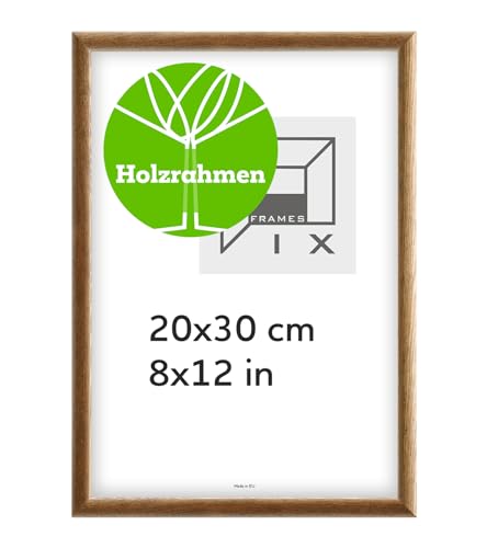 Pix FRAMES Bilderrahmen - Fotorahmen aus Holz - Rahmen mit Scheiben aus acrylglas - Rahmen zum Aufhängen und Aufstellen - Modern Photo Frame - 20x30 cm - Braun von Pix FRAMES