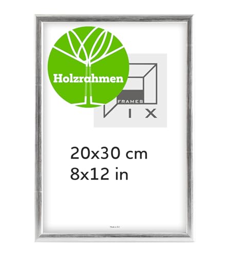 Pix FRAMES Bilderrahmen - Fotorahmen aus Holz - Rahmen mit Scheiben aus acrylglas - Rahmen zum Aufhängen und Aufstellen - Modern Photo Frame - 20x30 cm - Silber Pix FRAMES Bilderrahmen - Fotorahmen aus Holz - Rahmen mit Scheiben aus acrylglas - Rahmen zum Aufhängen und Aufstellen - Modern Photo Frame - 20x30 cm - Silber von Pix FRAMES