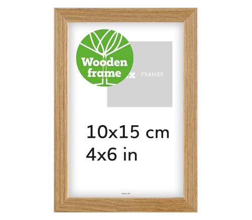 Pix FRAMES Bilderrahmen Holz - Holzrahmen mit Plexiglas - Picture Frame - Holzbilderrahmen - Holz Bilderrahmen - Fotorahmen 10x15 cm - Eiche von Pix FRAMES