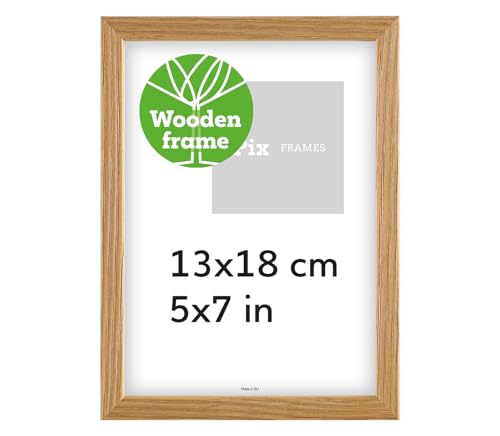 Pix FRAMES Bilderrahmen Holz - Holzrahmen mit Plexiglas - Picture Frame - Holzbilderrahmen - Holz Bilderrahmen - Fotorahmen 13x18 cm - Eiche von Pix FRAMES