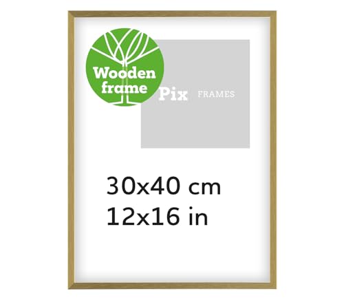 Pix FRAMES Bilderrahmen Holz - Holzrahmen mit Plexiglas - Picture Frame - Holzbilderrahmen - Holz Bilderrahmen - Fotorahmen 30x40 cm - Gold von Pix FRAMES