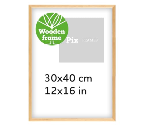 Pix FRAMES Bilderrahmen Holz - Holzrahmen mit Plexiglas - Picture Frame - Holzbilderrahmen - Holz Bilderrahmen - Fotorahmen 30x40 cm - Natural von Pix FRAMES