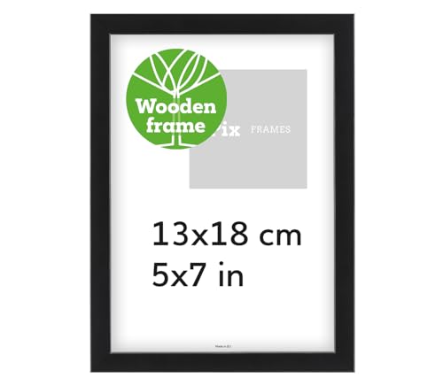 Pix FRAMES Bilderrahmen Holz - Holzrahmen mit Scheiben aus acrylglas - Picture Frame - Holzbilderrahmen - Holz Bilderrahmen - Fotorahmen 13x18 cm - Schwarz Pix FRAMES Bilderrahmen Holz - Holzrahmen mit Scheiben aus acrylglas - Picture Frame - Holzbilderrahmen - Holz Bilderrahmen - Fotorahmen 13x18 cm - Schwarz von Pix FRAMES