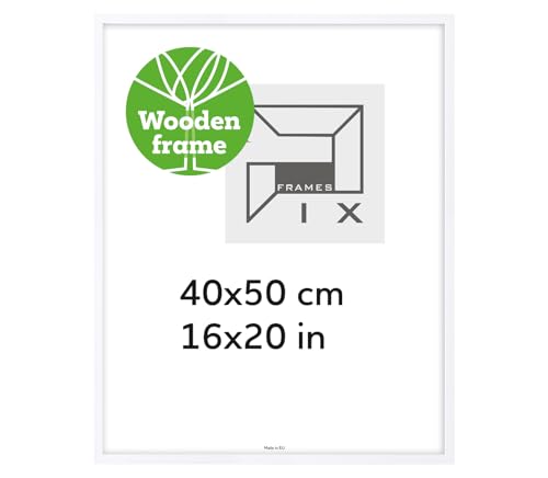 Pix FRAMES Bilderrahmen Holz - Holzrahmen mit Scheiben aus acrylglas - Picture Frame - Holzbilderrahmen - Holz Bilderrahmen - Fotorahmen 40x50 cm - Weiß Pix FRAMES Bilderrahmen Holz - Holzrahmen mit Scheiben aus acrylglas - Picture Frame - Holzbilderrahmen - Holz Bilderrahmen - Fotorahmen 40x50 cm - Weiß von Pix FRAMES