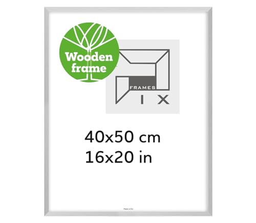 Pix FRAMES Bilderrahmen Holz - Holzrahmen mit Scheiben aus acrylglas - Picture Frame - Holzbilderrahmen - Holz Bilderrahmen - Fotorahmen 40x50 cm - Silber Pix FRAMES Bilderrahmen Holz - Holzrahmen mit Scheiben aus acrylglas - Picture Frame - Holzbilderrahmen - Holz Bilderrahmen - Fotorahmen 40x50 cm - Silber von Pix FRAMES