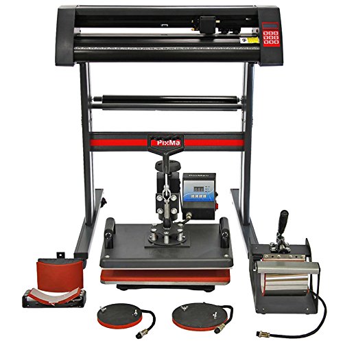 PixMax Kombi 5-in-1 Schwingpresse Transferpresse Tassenpresse Mützenpresse Tellerpresse T-Shirtpresse Hitzepresse mit Plotter Schneideplotter Folienplotter und Zubehör PixMax Kombi 5-in-1 Schwingpresse Transferpresse Tassenpresse Mützenpresse Tellerpresse T-Shirtpresse Hitzepresse mit Plotter Schneideplotter Folienplotter und Zubehör von PixMax