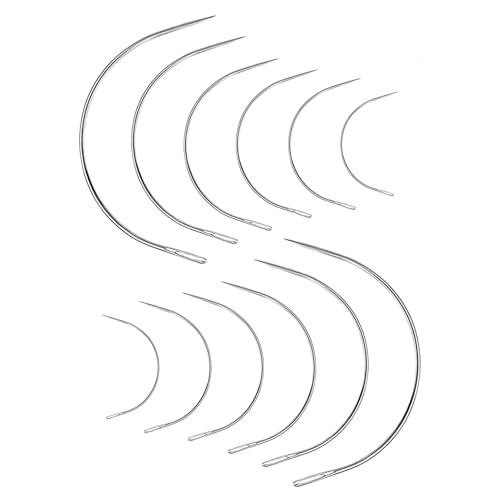 12 Stück Gebogene Nadeln Set - Rundnadel, Gebogene Nadeln, Polsternadeln, Leder Nähen Nadel Dünn, Hand Sticknadeln,Gebogene Nähnadel,Sattlernadeln,Rund Leder Sattlernadel,Perücke C Gebogene Nadeln 12 Stück Gebogene Nadeln Set - Rundnadel, Gebogene Nadeln, Polsternadeln, Leder Nähen Nadel Dünn, Hand Sticknadeln,Gebogene Nähnadel,Sattlernadeln,Rund Leder Sattlernadel,Perücke C Gebogene Nadeln von Pixaro