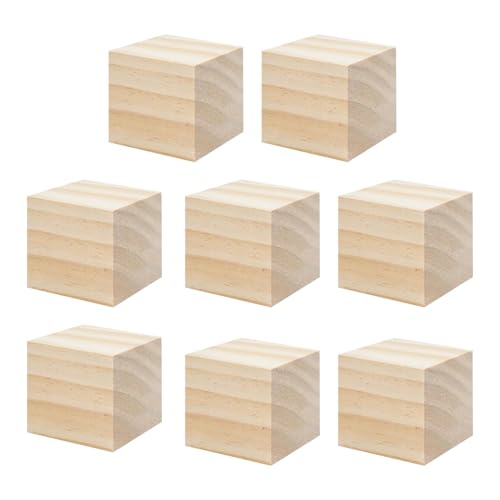 8 Stück Holzwürfel Blanko - 50 MM Holzklotz Groß,Quadrat Würfel Natürliche klötzchen zum basteln, Unbehandeltes Bauklötze Holz, Holzbauklötze zum Lernen, Basteln, DIY Puzzle, Stempel, Zahlen 8 Stück Holzwürfel Blanko - 50 MM Holzklotz Groß,Quadrat Würfel Natürliche klötzchen zum basteln, Unbehandeltes Bauklötze Holz, Holzbauklötze zum Lernen, Basteln, DIY Puzzle, Stempel, Zahlen von Pixaro