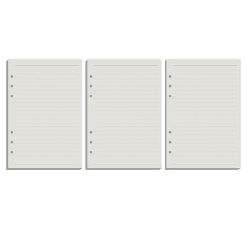Ringbuch A5 Nachfüllbar - 3 Packungen 135 Blätter Nachfüllpapier Linie mit 6 Löcher, Notizbuch A5 Papier liniert, für A5 Notizbuch, Tagbuch von Pixaro