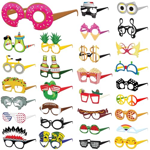 PixiPy Lustige Fotokabinen-Requisiten aus Pappe, 30er-Pack Papier-Partygläser – lustige, neuartige Partygeschenke und Accessoires für Geburtstage, Luau und Sommerfest PixiPy Lustige Fotokabinen-Requisiten aus Pappe, 30er-Pack Papier-Partygläser – lustige, neuartige Partygeschenke und Accessoires für Geburtstage, Luau und Sommerfest von PixiPy
