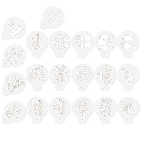 20 Stück PET-Form, Kaffee-Schablonen, Kuchen, Cupcake-Schablonen, Kaffee-Vorlage, Streu-Kuchenschablonen für Kaffee 20 Stück PET-Form, Kaffee-Schablonen, Kuchen, Cupcake-Schablonen, Kaffee-Vorlage, Streu-Kuchenschablonen für Kaffee von Pjeghbvop