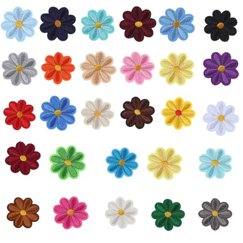 28 Pieces Bestickte Eisen Auf Flecken Blumenapplikationen Flecken Nähen Kleidungsflecken Für T Shirt Kleid Jeans von Pjeghbvop