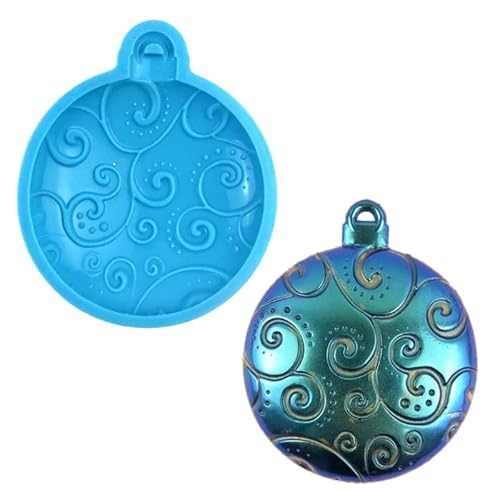 3 Stile Silikon Runde Anhängerform Weihnachtsserie Epoxidharz Form Schlüsselanhänger Schmuck für Weihnachten Handwerk von Pjeghbvop
