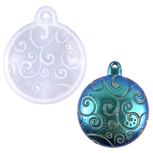 3 Stile Silikon Runde Anhängerform Weihnachtsserie Epoxidharz Form Schlüsselanhänger Schmuck für Weihnachten Handwerk von Pjeghbvop