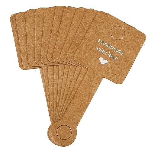50xfaltbare Klebrige Tags Praktische Selbstkleberkarten Kraftpapierausstellungskarte Für Schmuck Halskette Armband Anhänger von Pjeghbvop