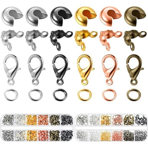 782 Stück Metall-Armbänder, Verschlüsse mit Biegeringen, Halskettenverschlüssen, offene Binderinge, Karabinerverschlüsse von Pjeghbvop