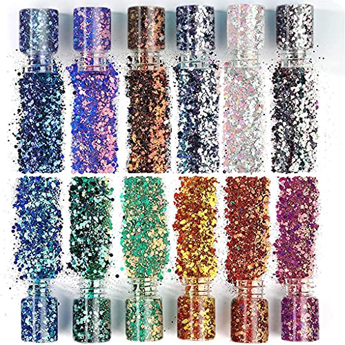 Craft Set 12 Farben Holographischer Glitzer Harz Cup Regenbogen Film Geeignet Für Körpergesichtsnagelkunst Craft Set 12 Farben Holographischer Glitzer Harz Cup Regenbogen Film Geeignet Für Körpergesichtsnagelkunst von Pjeghbvop