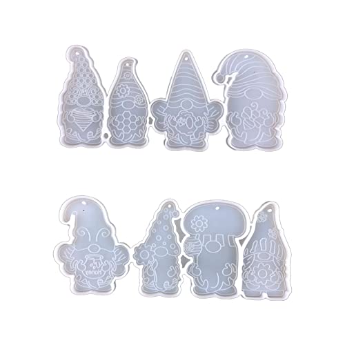 Glänzende Glänzende Silikonharzformen Santa Schlüsselbund Schimmel Ornament Anhänger Schmuck Epoxidharz Crafting Formen von Pjeghbvop