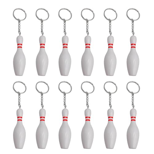 Pjeghbvop 12pcs Bowling Pin Keyring Bowling Anhänger Keychain Pin Schlüsselhalter Für Kinder Erwachsenen Weihnachtsgeburtstagszeiten Schlüsselhalter von Pjeghbvop