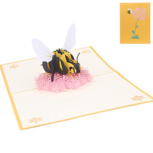 Pjeghbvop Bienenblume Grußkarten Handgefertigtes Geburtstags Hochzeitseinladung 3D Für Auto von Pjeghbvop