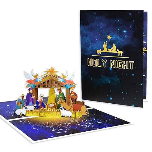 Pjeghbvop Exquisite 3D Weihnachtskarten Faszinierende Gestaltung Des Geburtsgeburts Jesu Ideal Für Sammler Und Geschenkverbraucher von Pjeghbvop