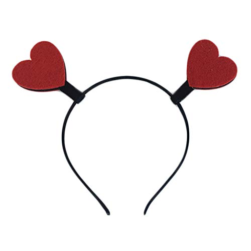 Pjeghbvop Lustiges rotes Liebesherz für Boppers Stirnband Valentinstag elastischer Haarreif Haarschmuck für Urlaub, Festival, Foto-Requisiten von Pjeghbvop