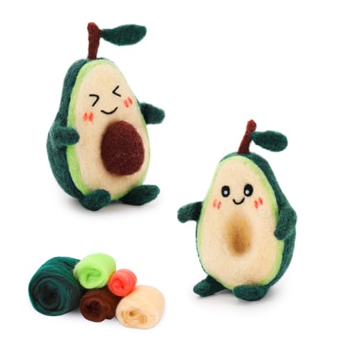 Pjeghbvop Nadel Filzen Starter Kits Schöne Avocado Form Einfach Zu Bedienende Lieferungen Wolle Set Avocado Form Starterzubehör von Pjeghbvop