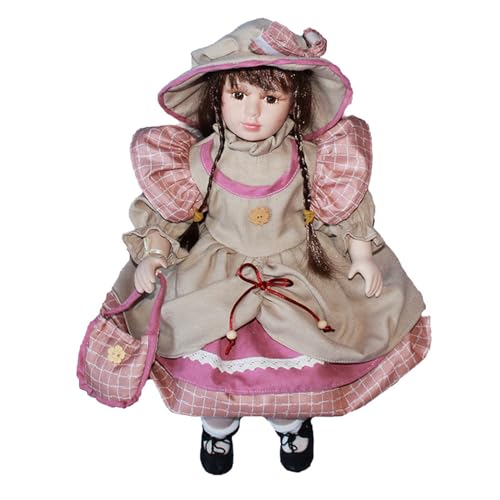 Pjeghbvop Sammelbare Viktorianpuppe Porzellanpuppe Prinzessin Kleidung Wiedergeborene Delicate Realistische Puppen Weihnachten Mittelstücke von Pjeghbvop