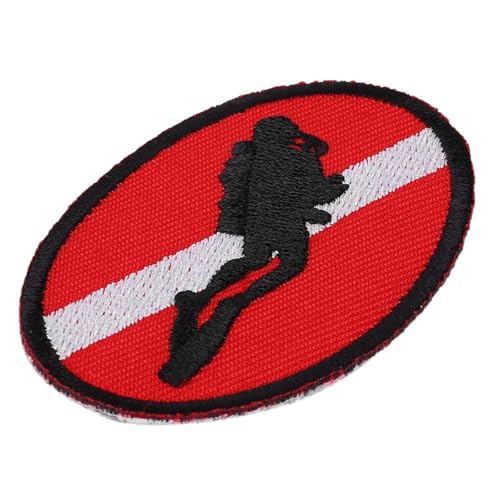 Pjeghbvop Scubas Diver Down bestickte Flicken praktische Flaggen Patches bestickt Taucherabzeichen für Rucksäcke Hut von Pjeghbvop