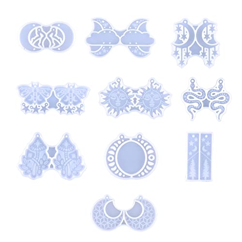 Silikon-Schlüsselanhänger-Form, baumelnde Ohrringe, Harz-Form, Mond, Epoxidharz, Gießform für Anhänger, Schlüsselanhänger, Schmuckherstellung Silikon-Schlüsselanhänger-Form, baumelnde Ohrringe, Harz-Form, Mond, Epoxidharz, Gießform für Anhänger, Schlüsselanhänger, Schmuckherstellung von Pjeghbvop