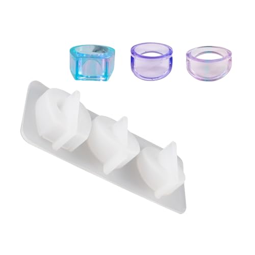 Silikonformen für Ringe, Schmuckherstellung, kreative Silikonformen für 3 Ringe, Epoxidharz, Handwerk und Schmuckdesigns von Pjeghbvop