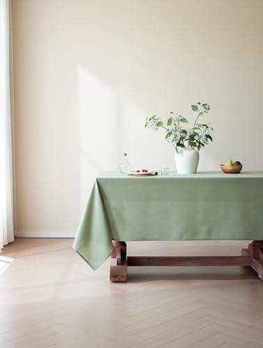 Placidy Salbeigrün Tischdecke für rechteckige Tische 6–8 Personen, Bauernhaus, neutrale Tischdecke, rechteckig, Küchendekoration, Esszimmer, Frühling, Pastellgrün, Tischdecke, waschbar, 60 x 84 cm von Placidy