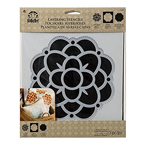 Plaid: Craft Kunststoff Folkart Home Decor Maskierung Schablonen 3/Pk Maurerkelle X 21,6 cm, Blume Plaid: Craft Kunststoff Folkart Home Decor Maskierung Schablonen 3/Pk Maurerkelle X 21,6 cm, Blume von FolkArt