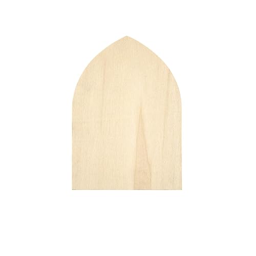 Plaid 63519 Holzschild, unlackiert, Gothic-Bogen, 12,7 x 17,8 cm, Holzoberfläche, perfekt für DIY-Kunst- und Bastelprojekte, 12,7 x 17,8 cm von Plaid