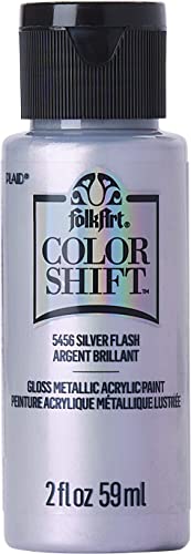 Plaid PE5456 Folk Art Colour Shift Acrylfarbe, Silver Flash, 5456 von FolkArt