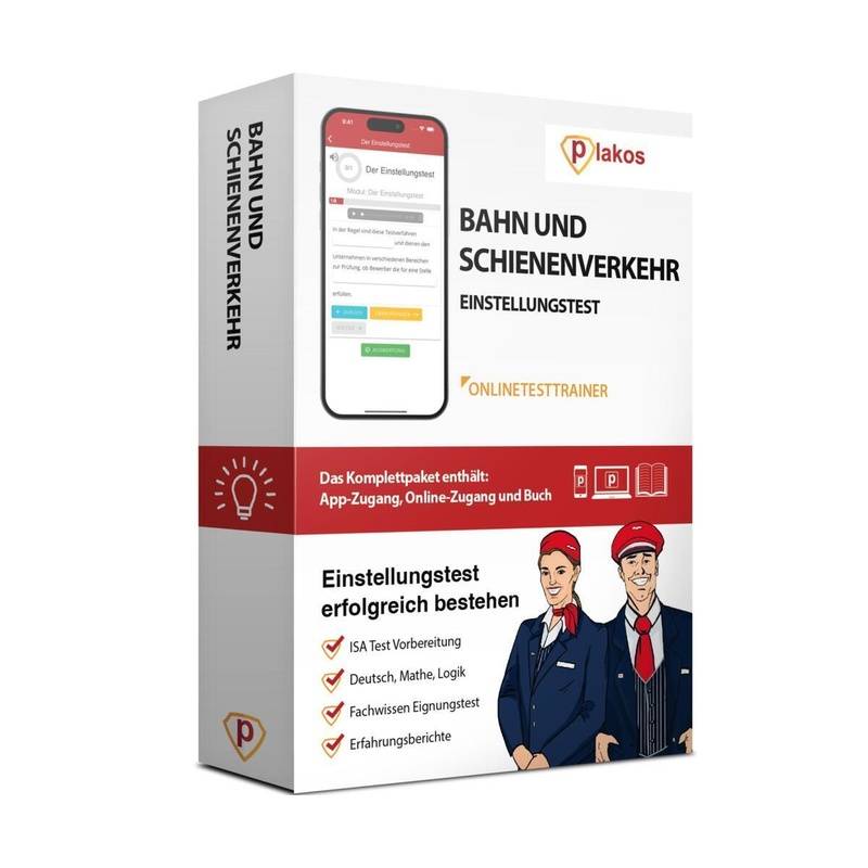 Bahn & Schiene Einstellungstest Vorbereitung, Online-Testtrainer Komplettpaket, Gebunden von Plakos
