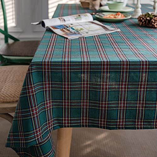 Plancholo Weihnachtstischdecke, grün, Büffelkariert, Tischdecke für Bauernhaus, Weihnachtsfeier, Dekoration (quadratisch, 89,9 x 89,9 cm) von Plancholo