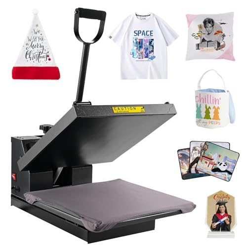 PlanetFlame Heißpresse 38X38CM Wärmepresse Digitale Sublimation Maschine Heißpresse für Männer T-Shirts Canvas-Tasche Damen T-Shirt Hitzepresse Transferpresse (schwarze) von PlanetFlame