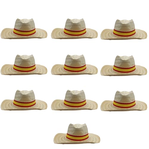 Planta Color Packung mit 10 Strohhüten mit Band mit spanischer Flagge, für Abende, Feiern, Veranstaltungen, Vaterlandveranstaltungen oder Sommerreisen, ideales Zubehör für Gruppen und Partys Planta Color Packung mit 10 Strohhüten mit Band mit spanischer Flagge, für Abende, Feiern, Veranstaltungen, Vaterlandveranstaltungen oder Sommerreisen, ideales Zubehör für Gruppen und Partys von Planta Color