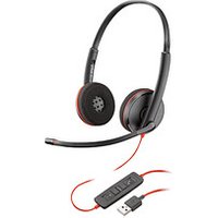 Poly Blackwire 3220 USB-Headset schwarz, rot von Poly