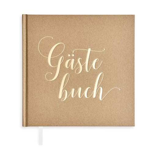 Plantvibes Edles Gästebuch Blanko, 72 Seiten, Hardcover, hochwertiges Papier, Vintage Guest-Book für die Hochzeit, Taufe oder den Geburtstag, Hochzeits-Buch, Hochzeits-Album, Hochzeits-Gästebuch von Plantvibes