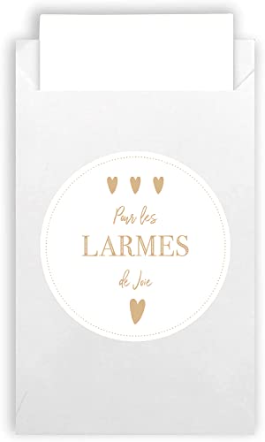 Plantvibes 100 Umschläge & 100 Freudentränen Sticker French Version aus Papier im Vintage-Stil für die Hochzeit, CO2 neutrale kleine Papiertüten mit Aufklebern von Plantvibes
