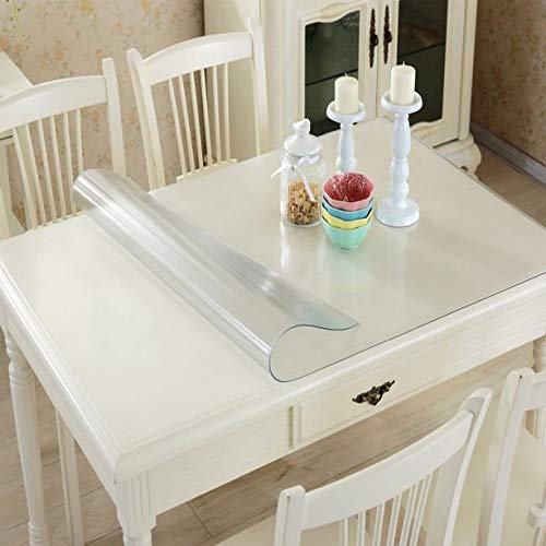 Tischfolie 2mm Transparent - Maß nach Wunsch - Klar Tischdecke Tischschutz Schutzfolie Abwaschbar weich PVC Kunststoffplatte (70x110cm) von Plas-Tex